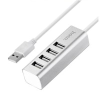 USB-Хаб Hoco HB1 USB Line machine USB to 4xUSB 2.0 Silver